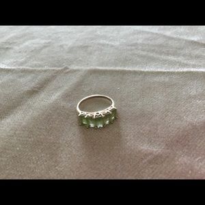 Peridot band ring in 14k gold
